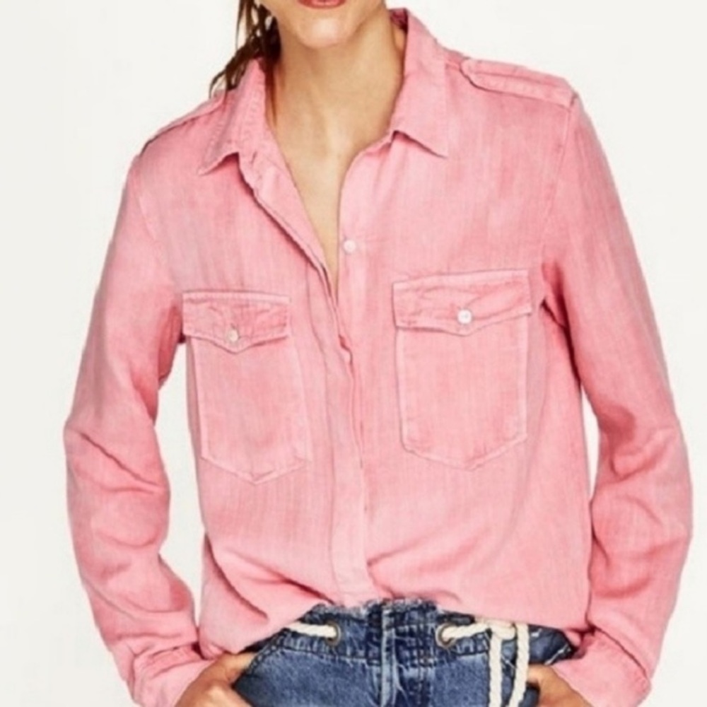ZARA WOMAN The Army Shirt in Pink NWT - Picture 2 of 12